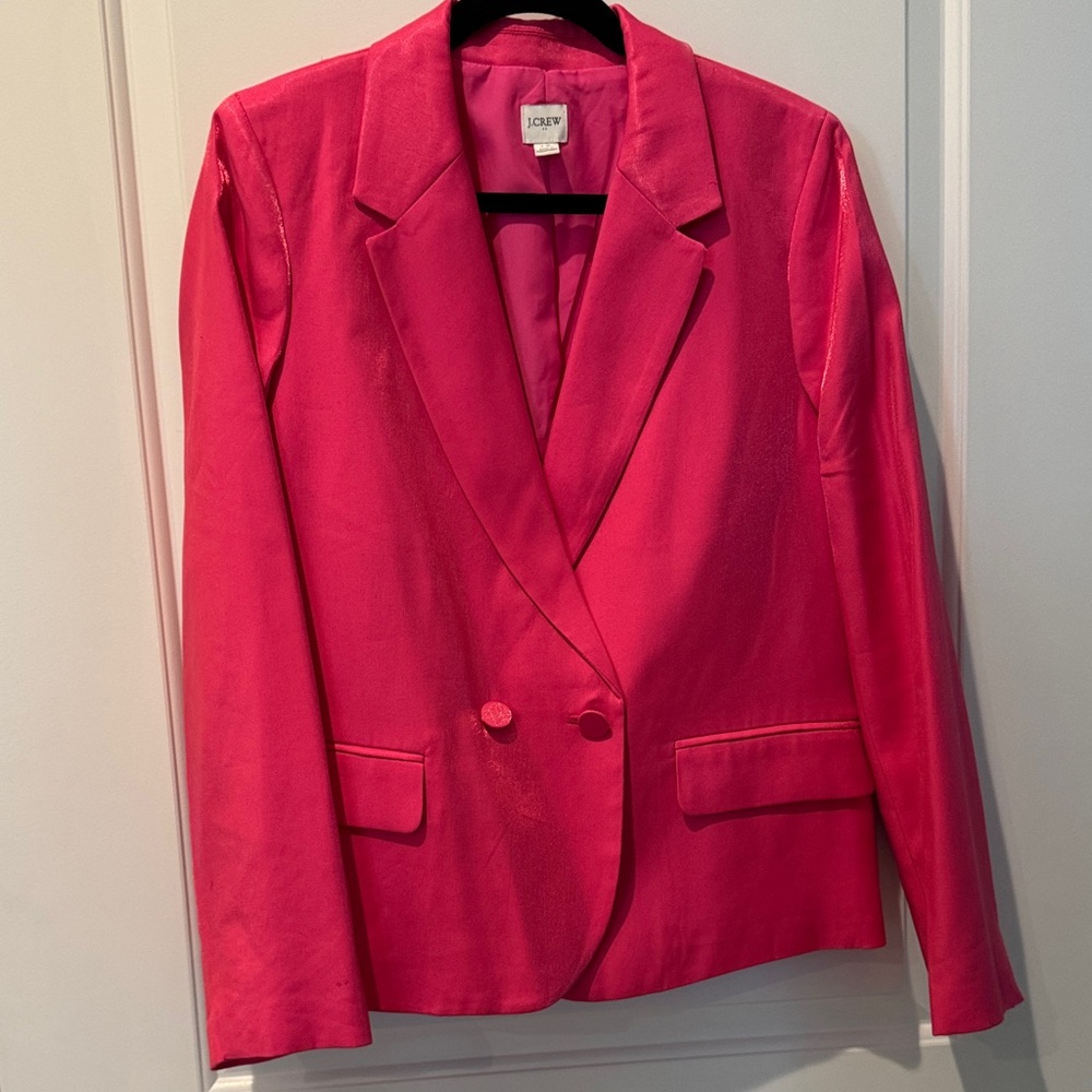 J. Crew Vibrant Hot Pink Double-Breasted Blazer